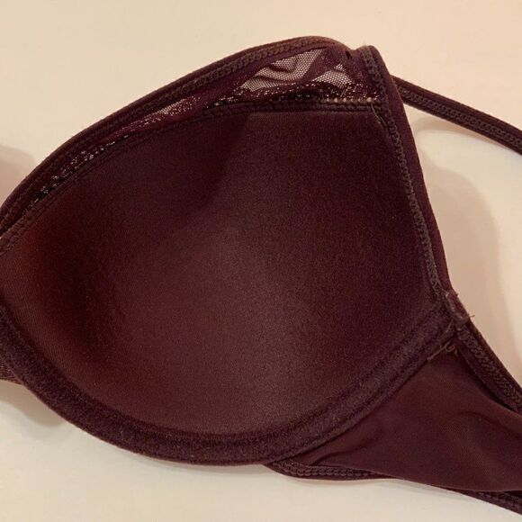 Jessica Simpson Purple Lace Trim Lightly Padded Underwire Bra 34C - Picture 6 of 8